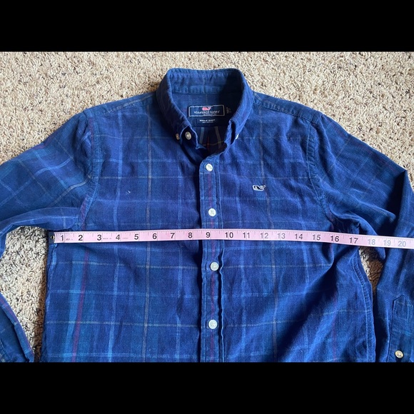 Boys Vineyard Vines Button Down Flannel Shirt M Whale Shirt - Picture 4 of 6